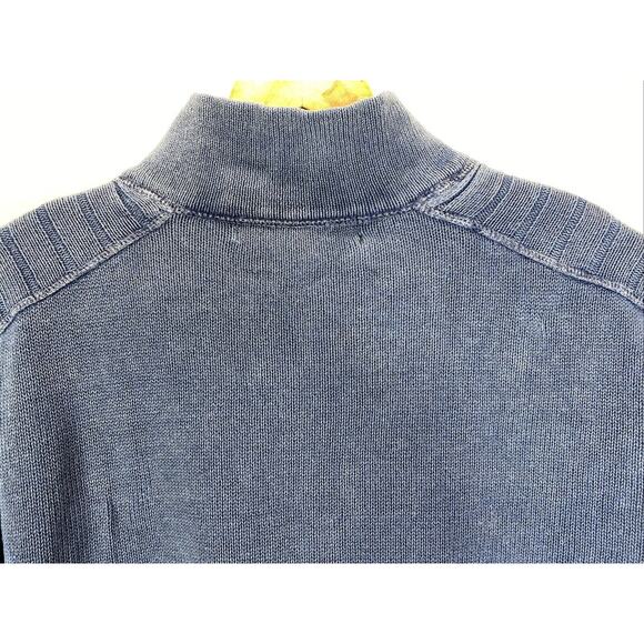 Retrofit Blue 1/4 Zip Factory Distressed Sweater Men’s Size Large 44” - Picture 7 of 8